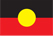 Aboriginal Flag is divided horizontally into equal halves of black (top) and red (bottom), with a yellow circle in the centre.