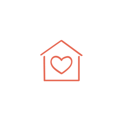 House with heart inside icon.